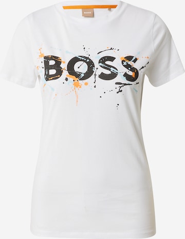 BOSS Orange Shirt 'Elogo' in Beige: voorkant