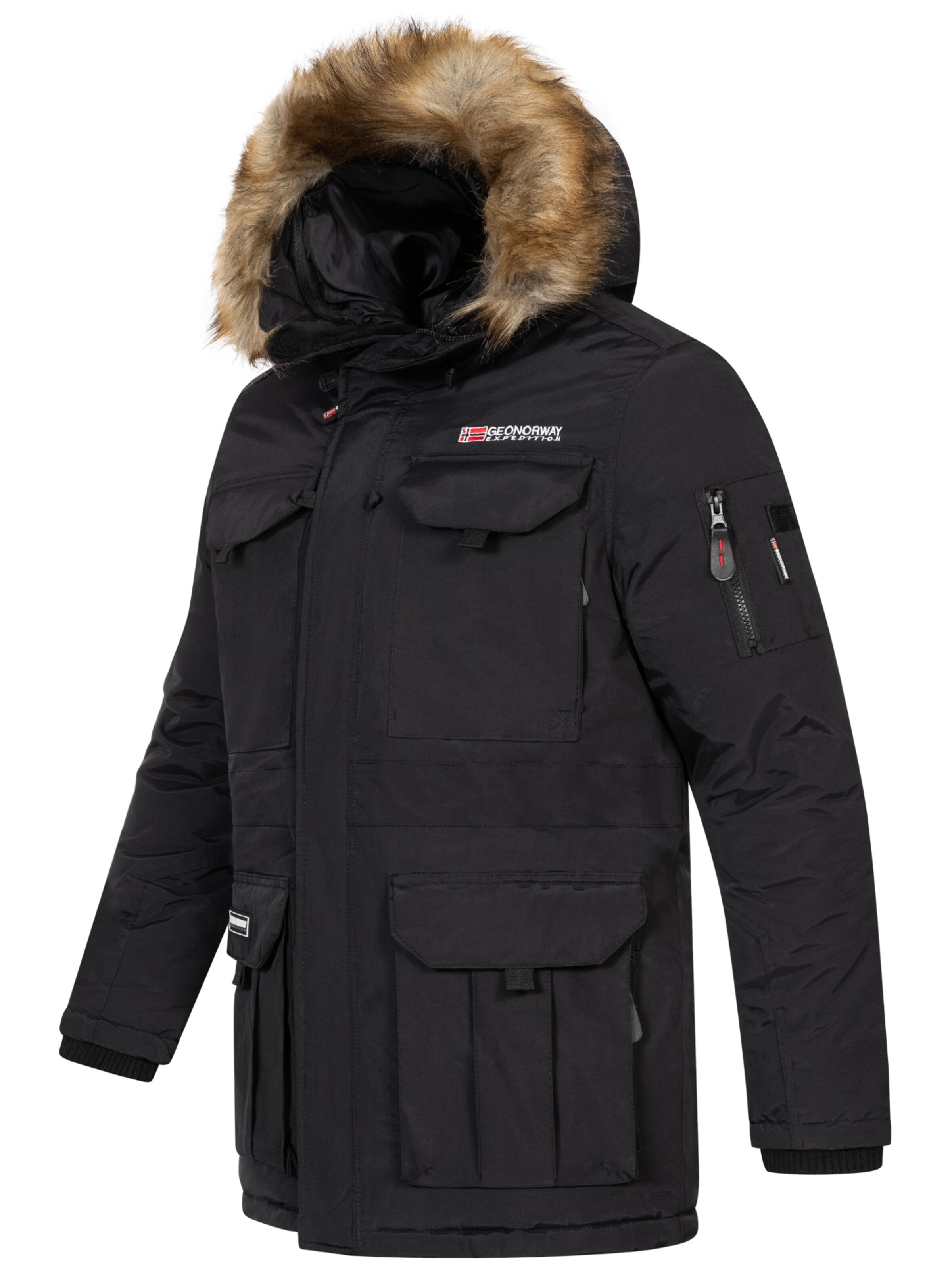 Geo Norway Winterparka in Schwarz