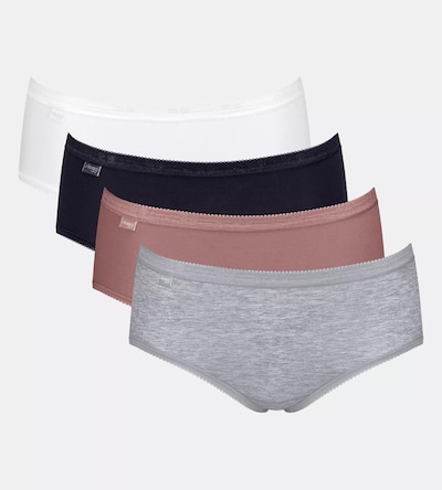 SLOGGI Panty 'Basic+' in graumeliert / mauve / schwarz / weiß, Produktansicht