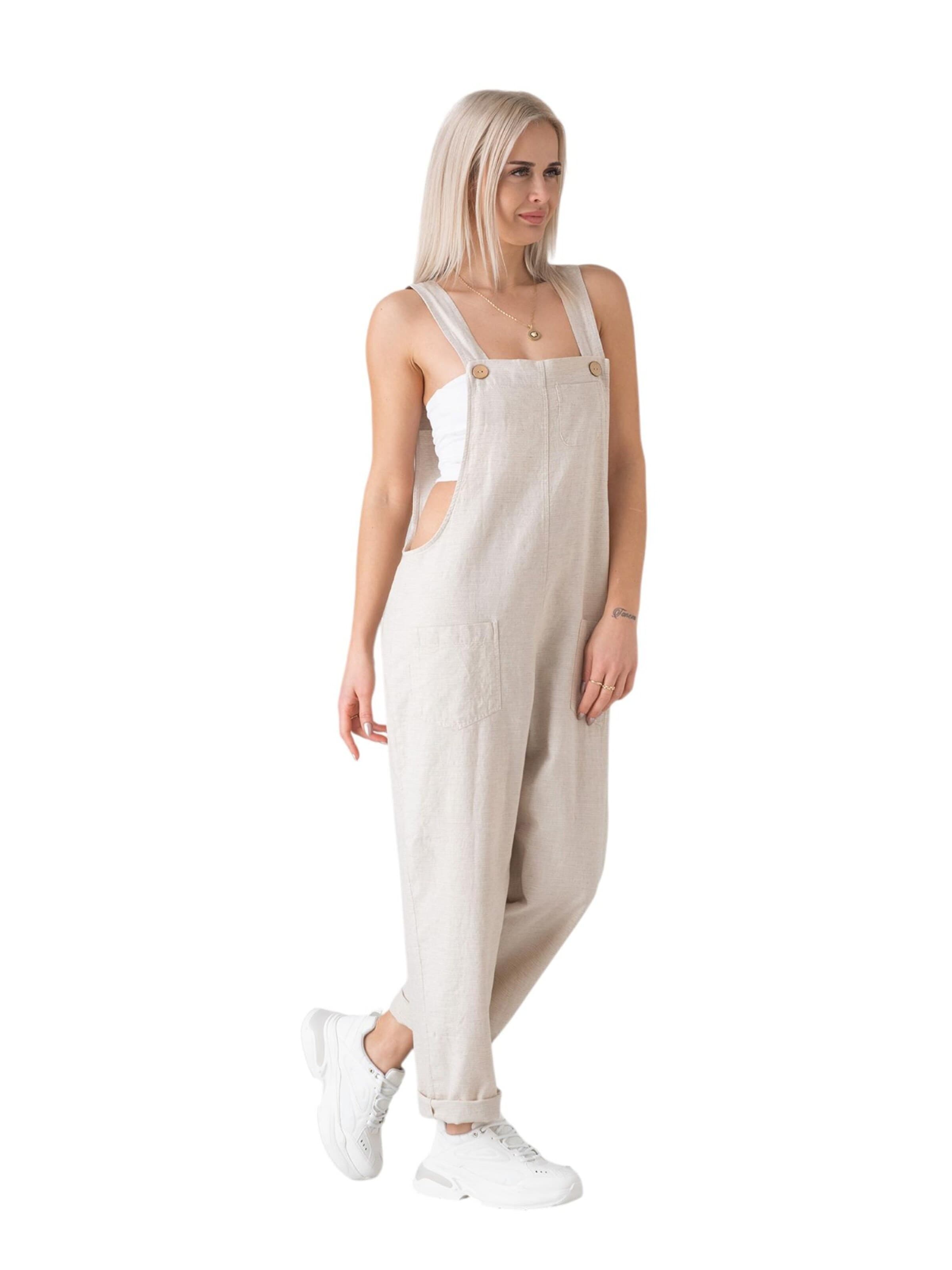 WENOR Loosefit Latzhose 'Roa' in Beige