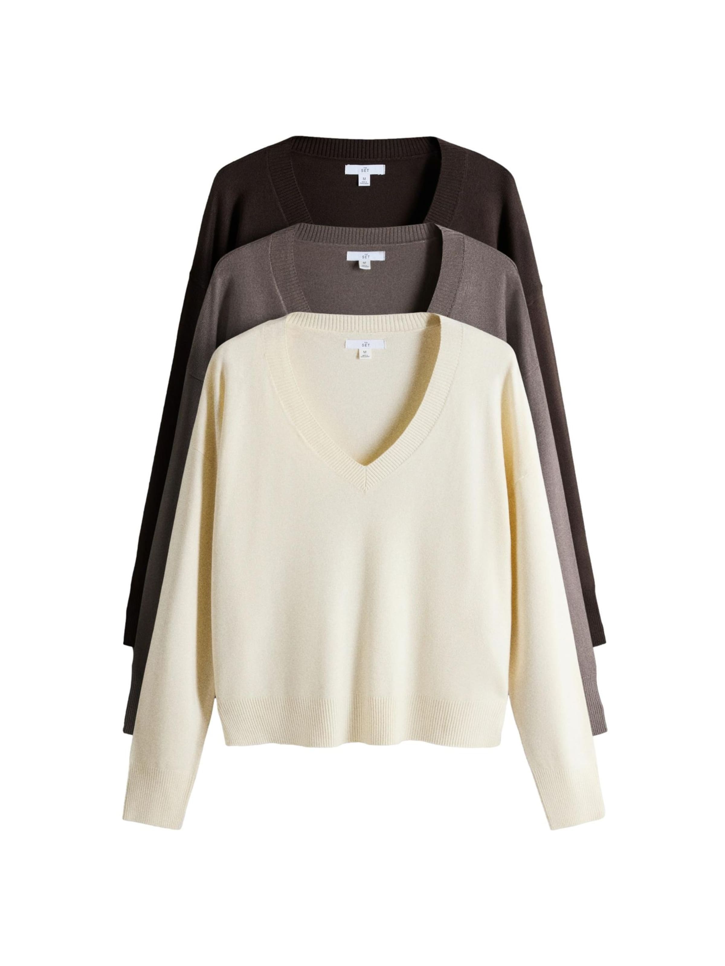 The Set Pullover in Beige: Vorderseite