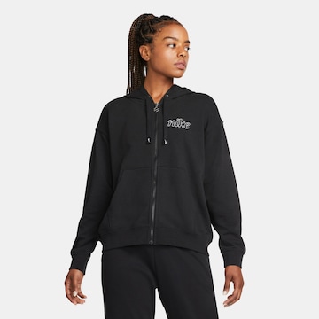 NIKE Sports sweat jacket in Black: front