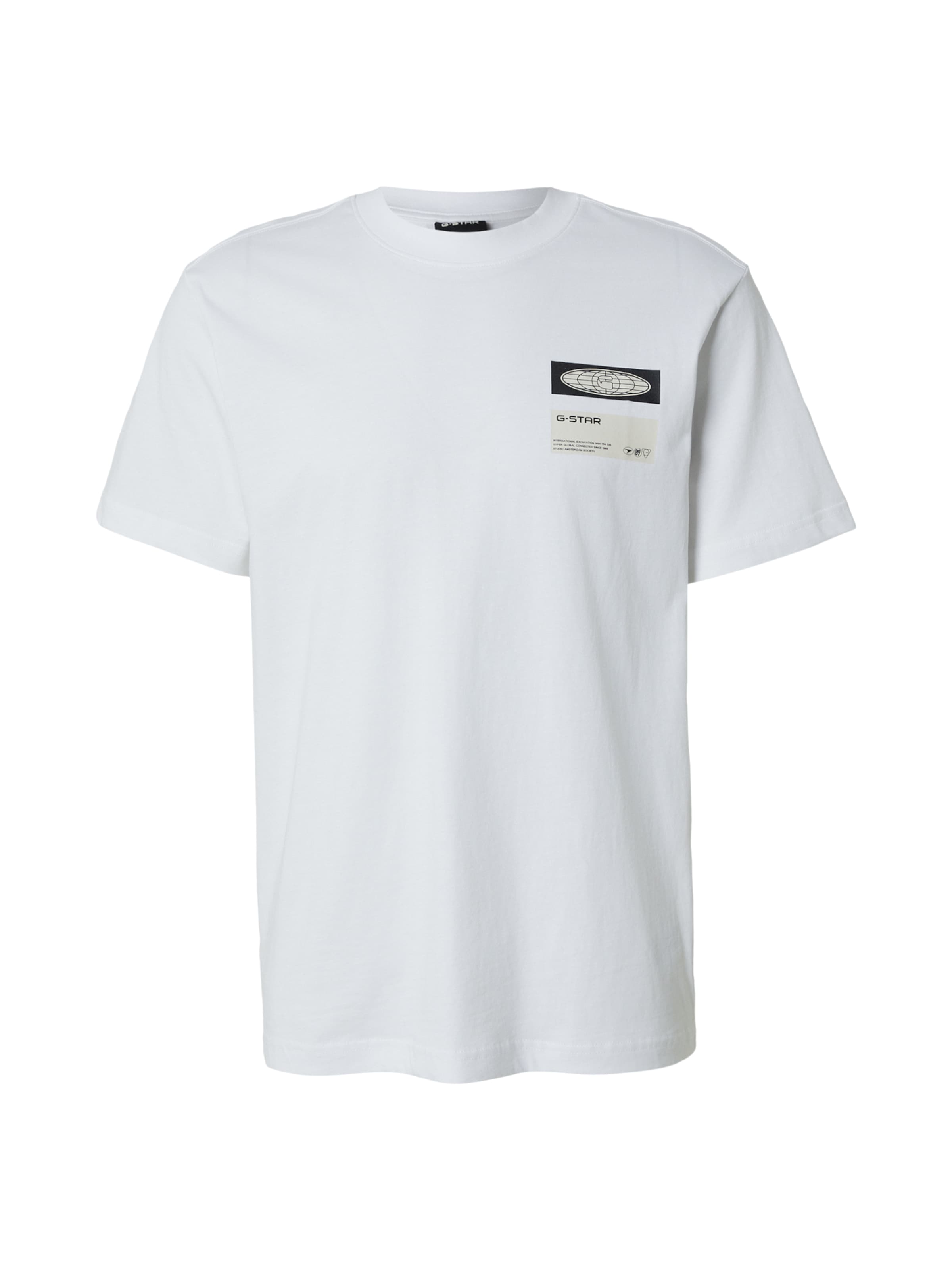 G-STAR Shirt 'Box Globe' in White: front