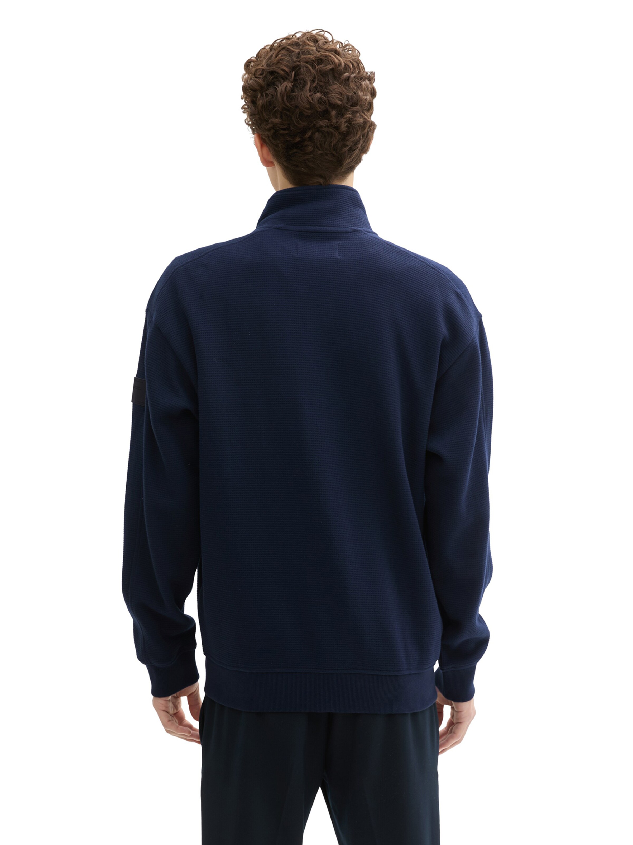 TOM TAILOR DENIM Zip-Up Hoodie in Blue