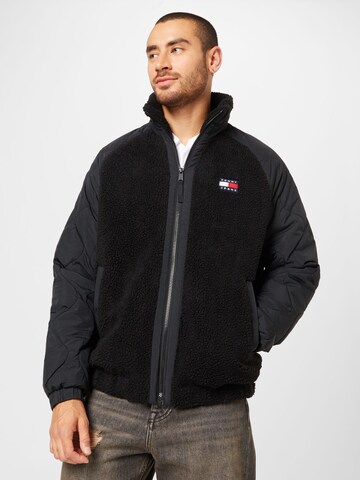 Tommy Jeans Fleece Jacket in Black: front