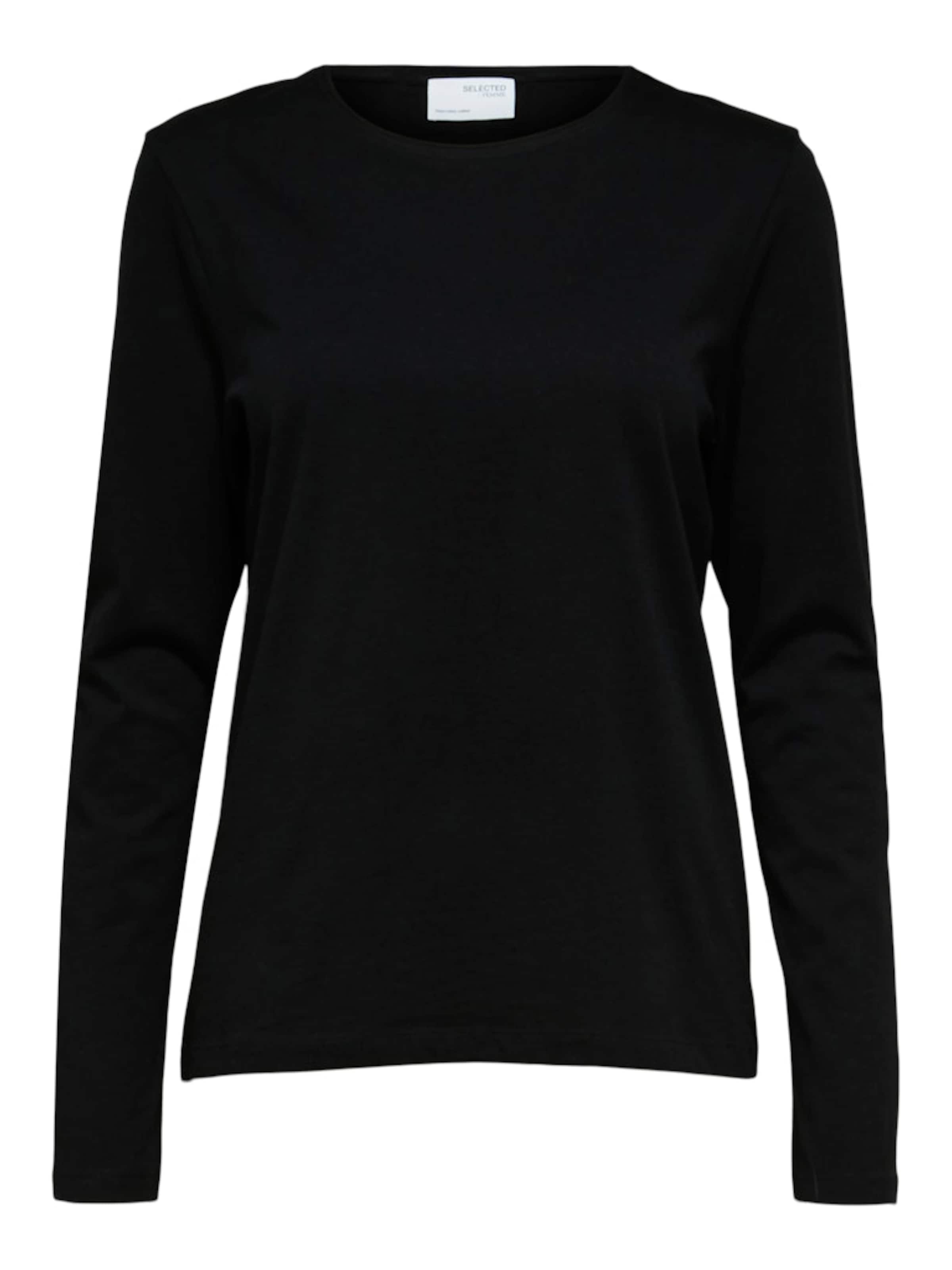 T-shirt 'SLWESSENTIAL' SELECTED en noir : devant