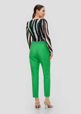 s.Oliver BLACK LABEL Tapered Trousers with creases in Green