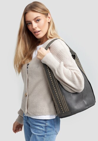 HARPA Handbag in Grey: front