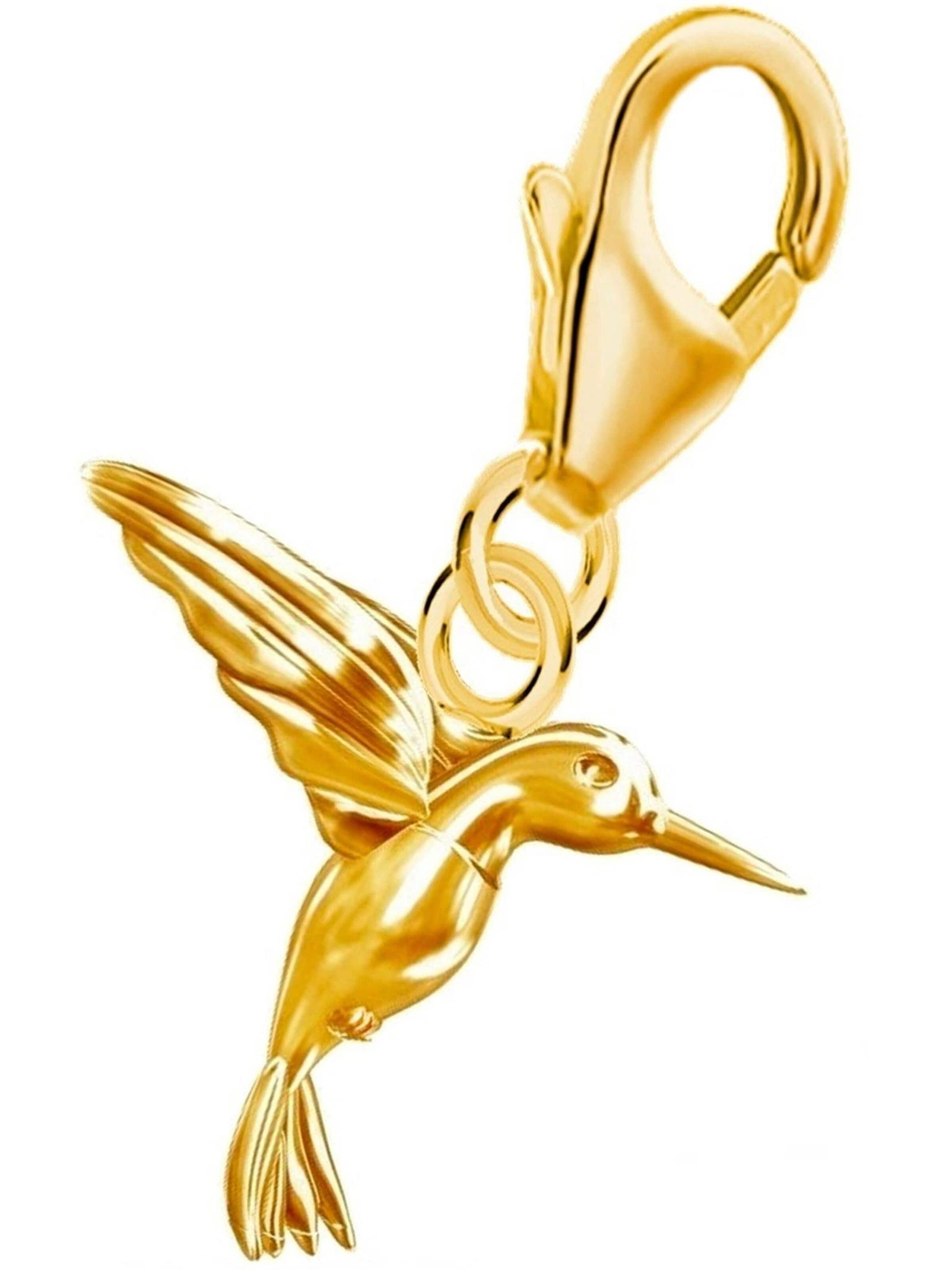 Goldene Hufeisen Anhänger 'Kolibri'‌‌‌‌‌‌‌‌‌‌ in Gold: Vorderseite