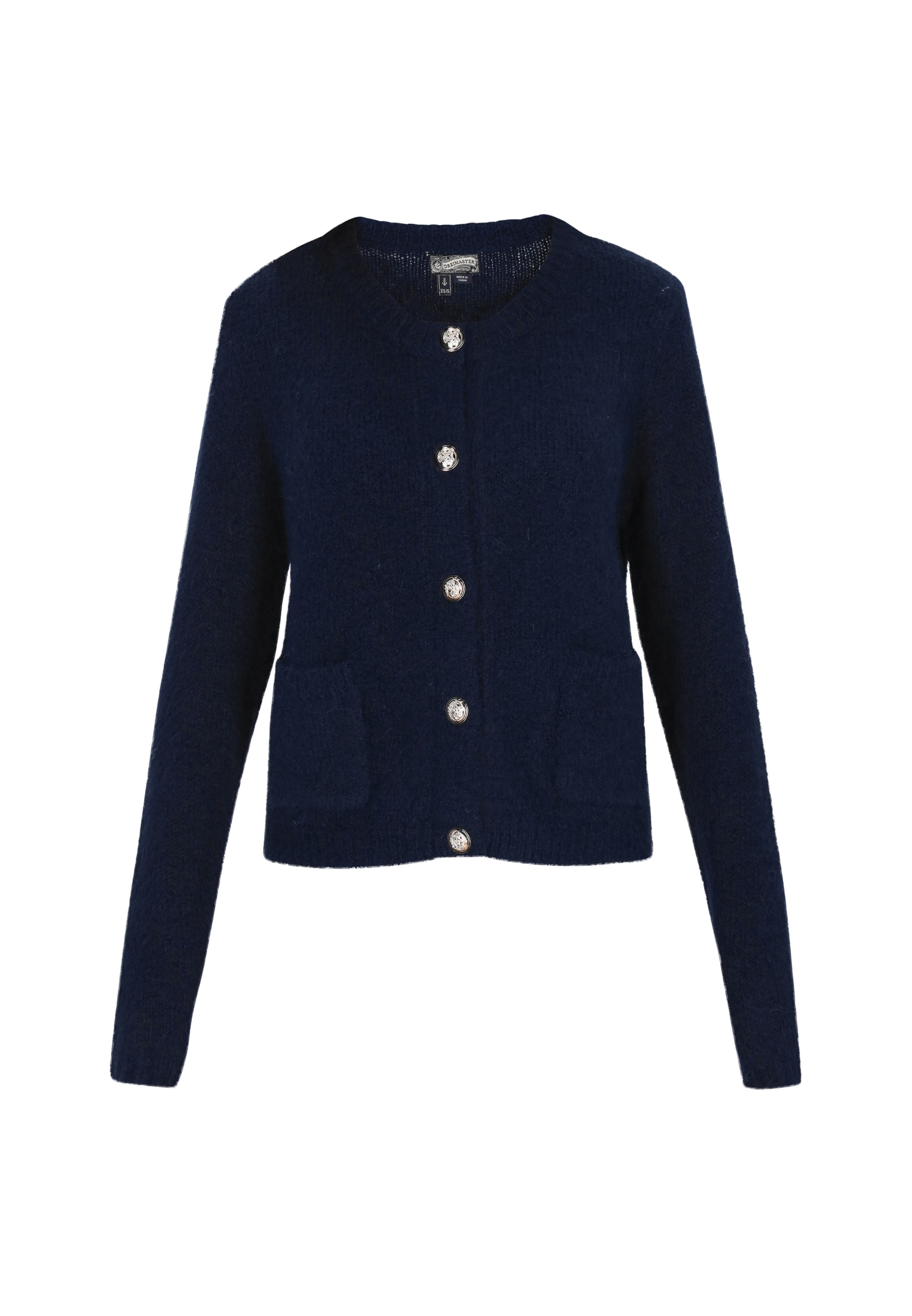 DreiMaster Vintage Плетена жилетка в синьо: отпред