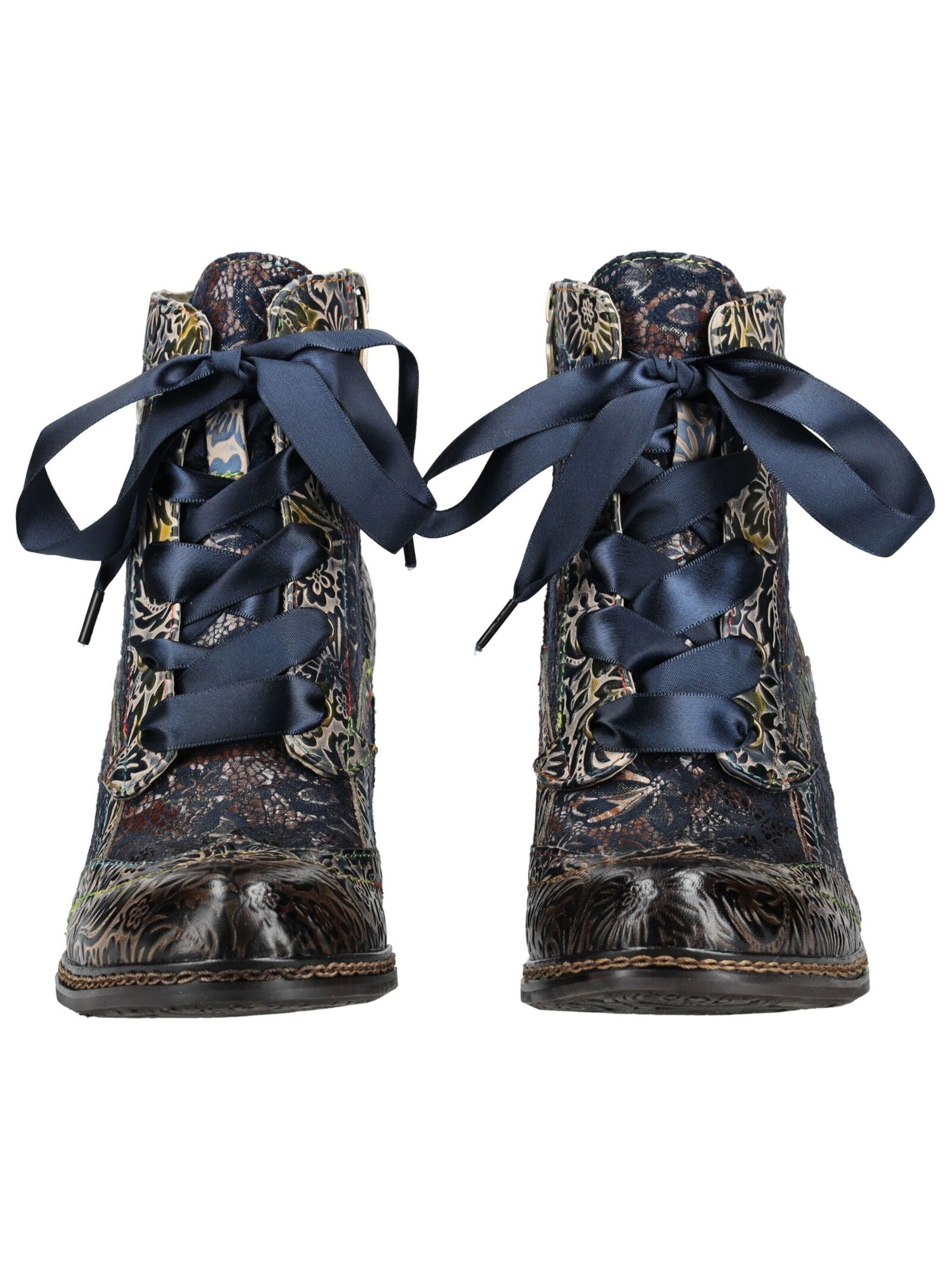 Laura Vita Lace-Up Ankle Boots in Blue