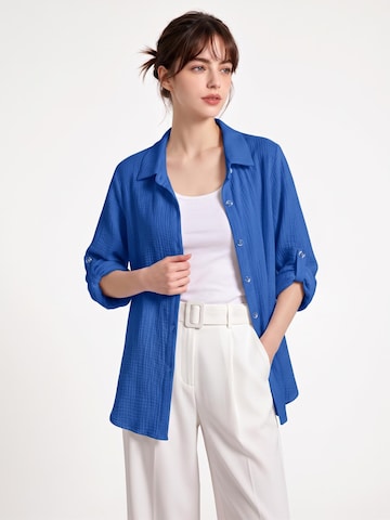 TorWeit Oversizeshirt 'Essential Cotton Shirt'‌‌‌‌ in Blau
