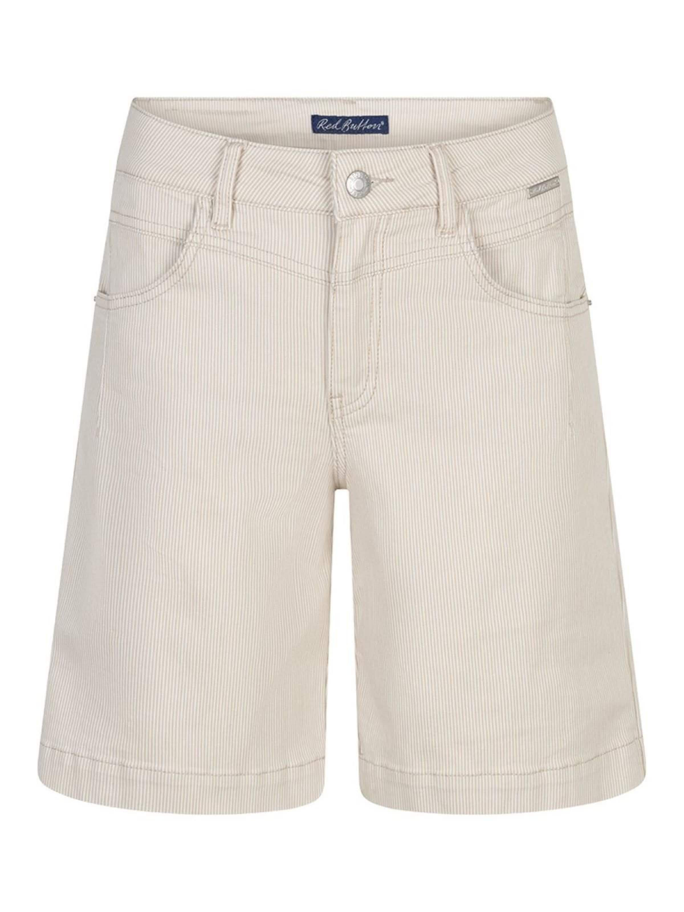 Red Button Regular Broek 'Red Button Kate short stripe' in Beige: voorkant