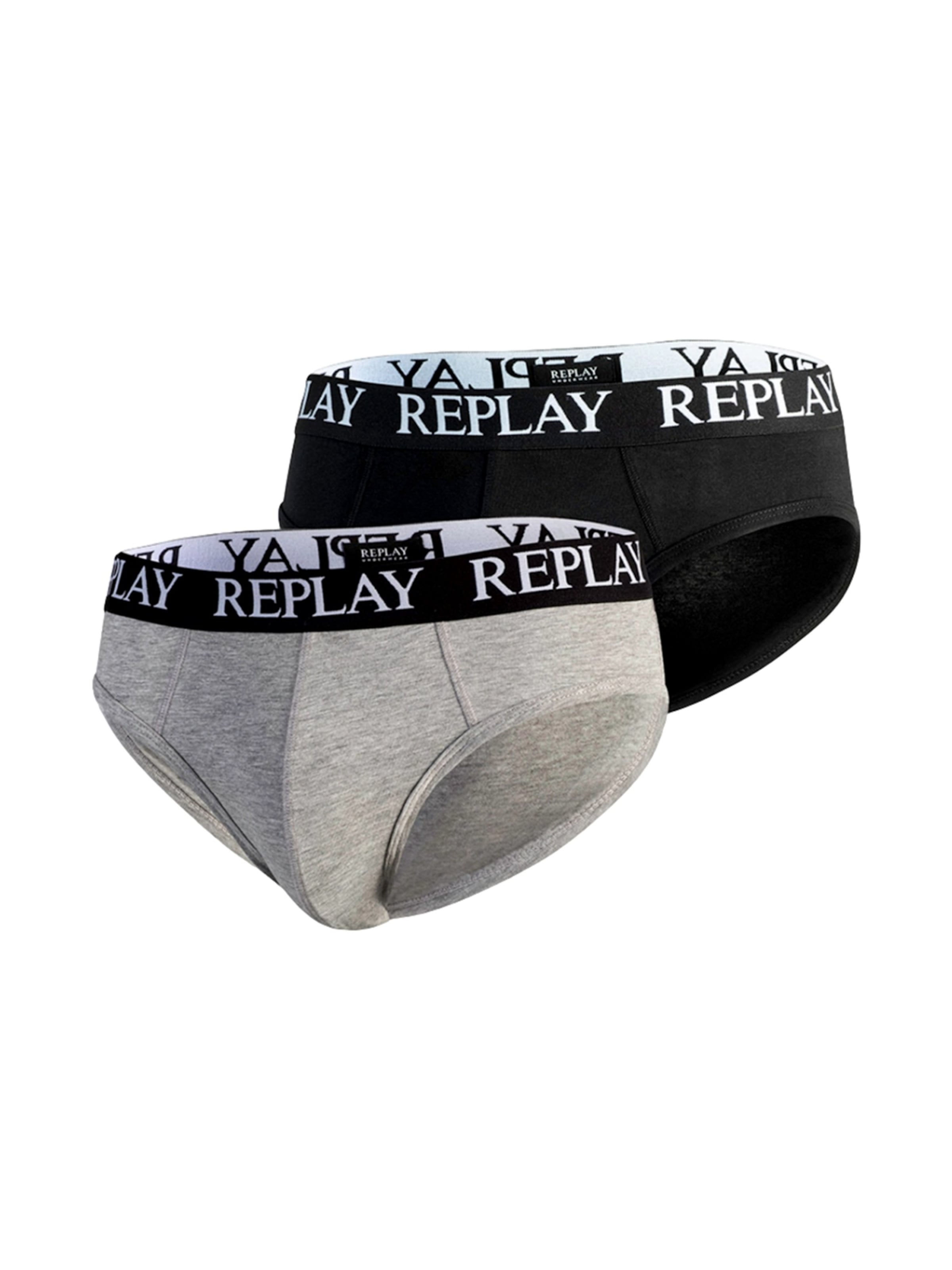 REPLAY Slip veličine L u siva / crna / bijela, Pregled proizvoda