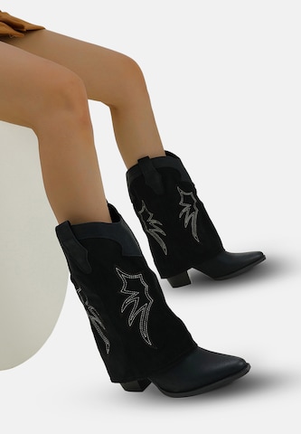 Elara Cowboylaarzen in Zwart: voorkant