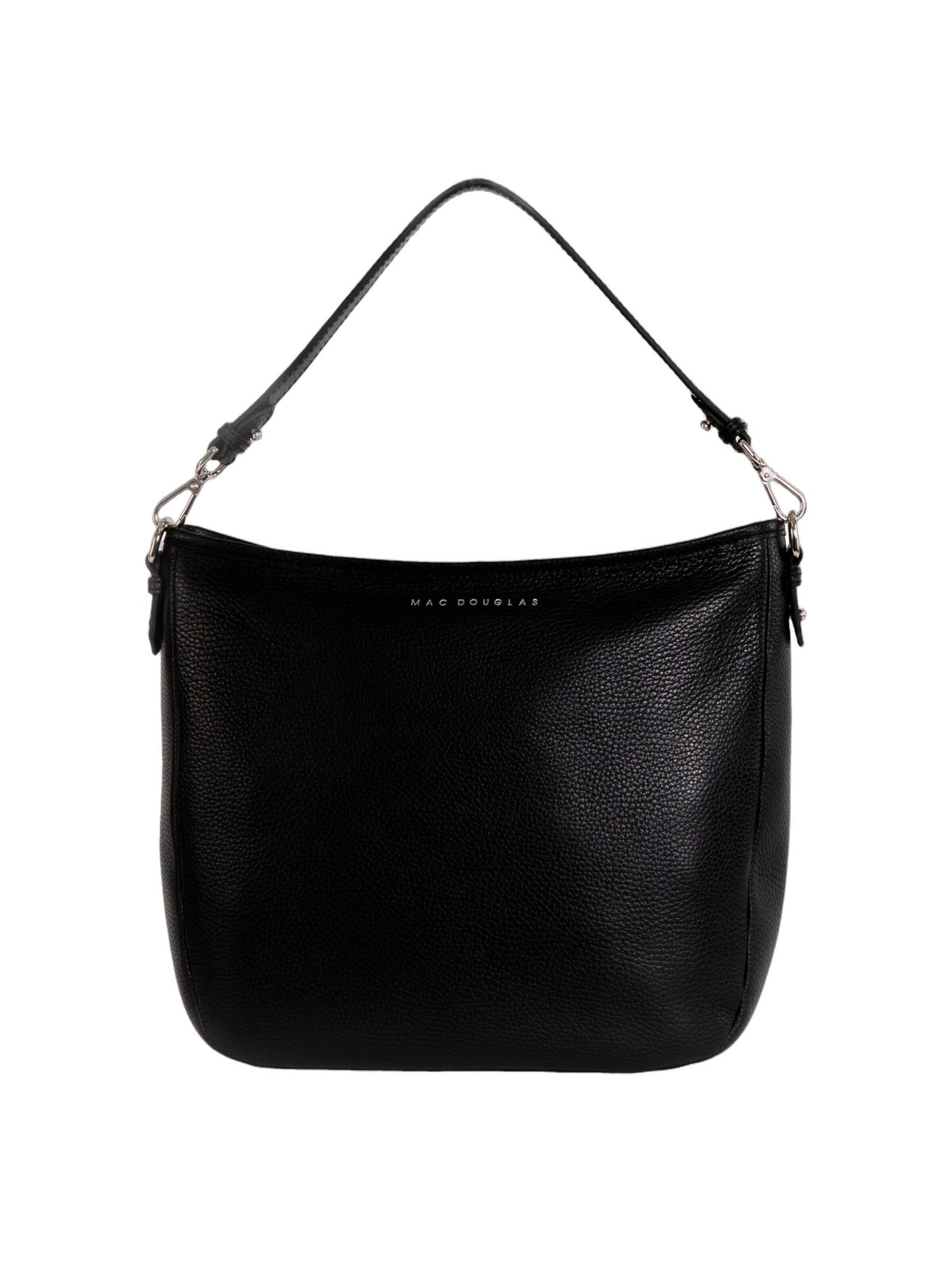MAC DOUGLAS Olkalaukku 'Mac Douglas Sac Bandoulière M Abidjan 2 Magda2 Cuir Noir' värissä musta: etupuoli