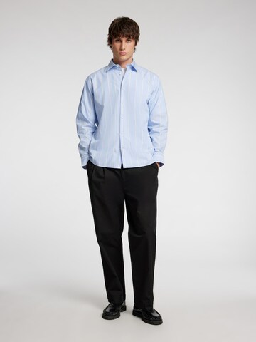 SELECTED HOMME Loosefit Bandplooibroek 'Adam' in Zwart