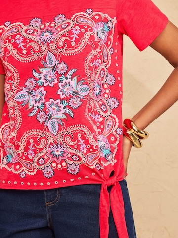 love & roses - Camiseta en rojo