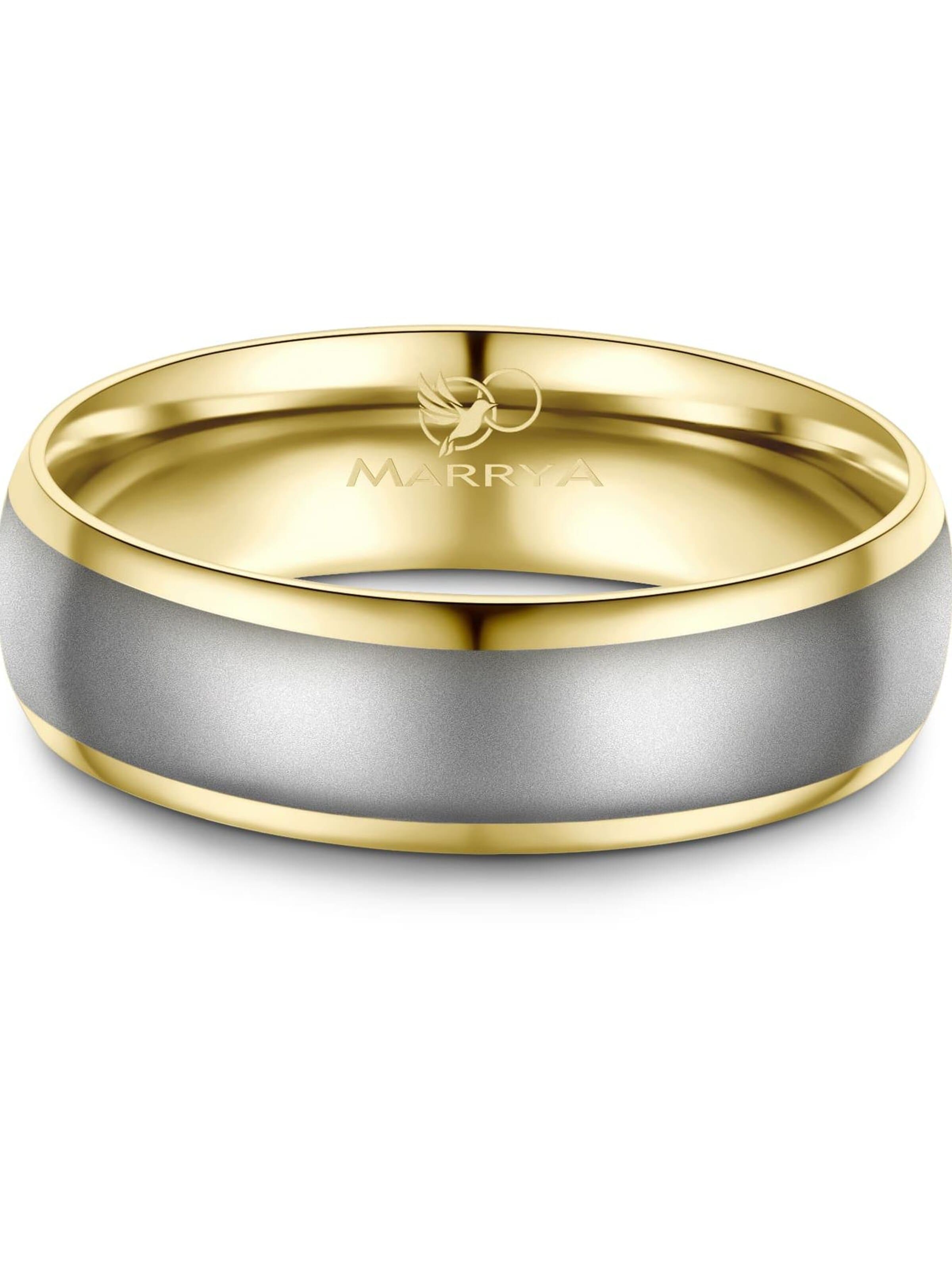 MARRYA Ring 'MARRYA ES-14 Ehering aus Edelstahl - Silberfarben & Goldfarben' i gul