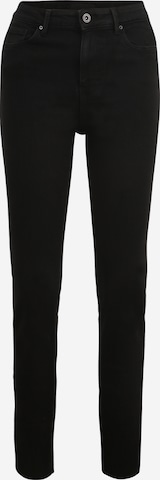 Pieces Petite Skinny Jeans 'EMI' in Zwart: voorkant