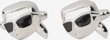 Gemelli da polso 'Ikonik' di Karl Lagerfeld in argento: frontale