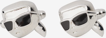 Gemelli da polso 'Ikonik' di Karl Lagerfeld in argento: frontale