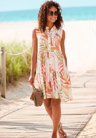 LASCANA - Vestido camisero en beige: frente