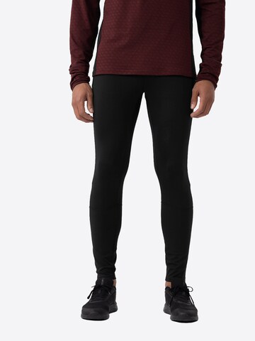 Skinny Pantalon de sport 4F en noir : devant