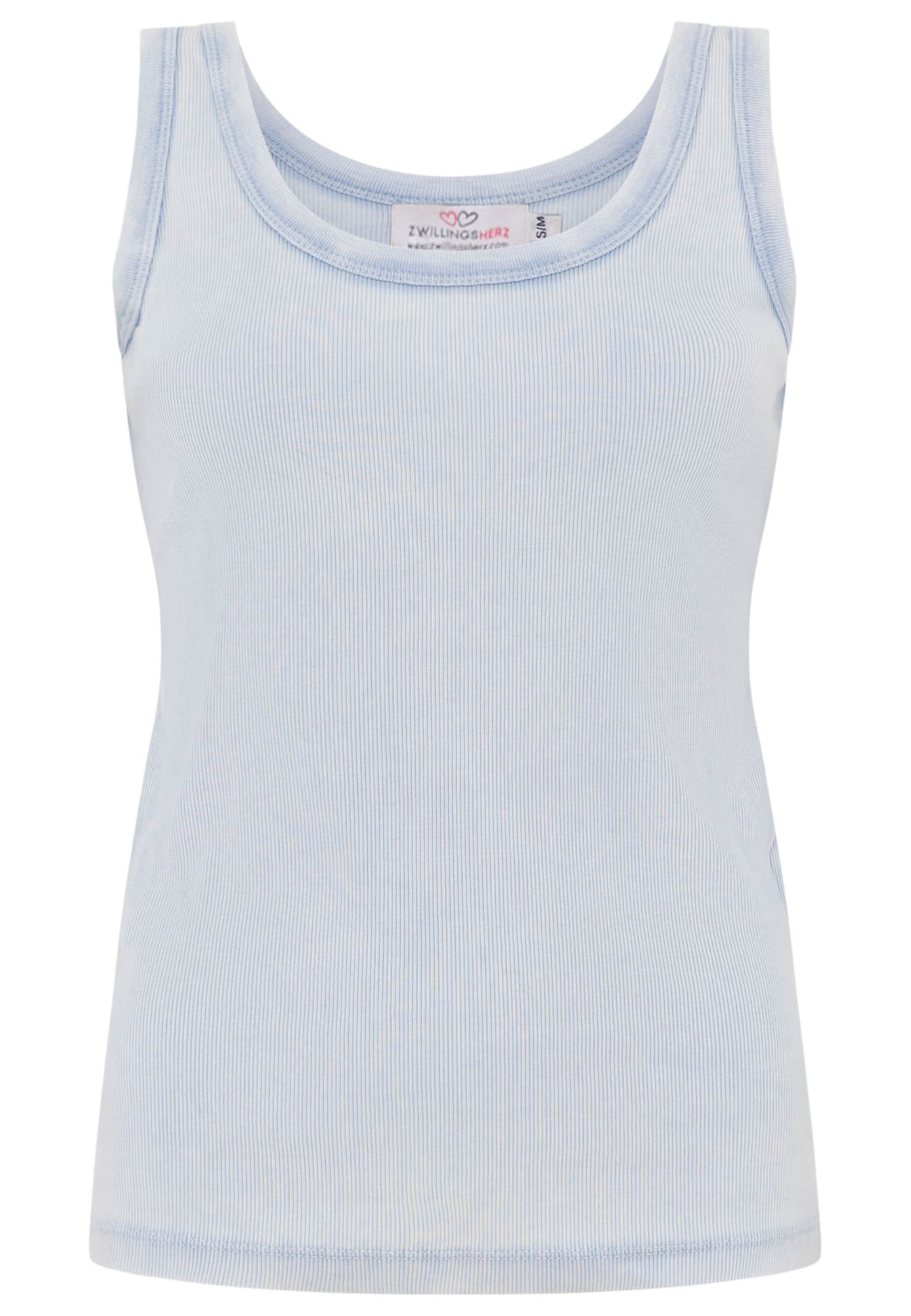 Zwillingsherz Tanktop in Blau: Vorderseite
