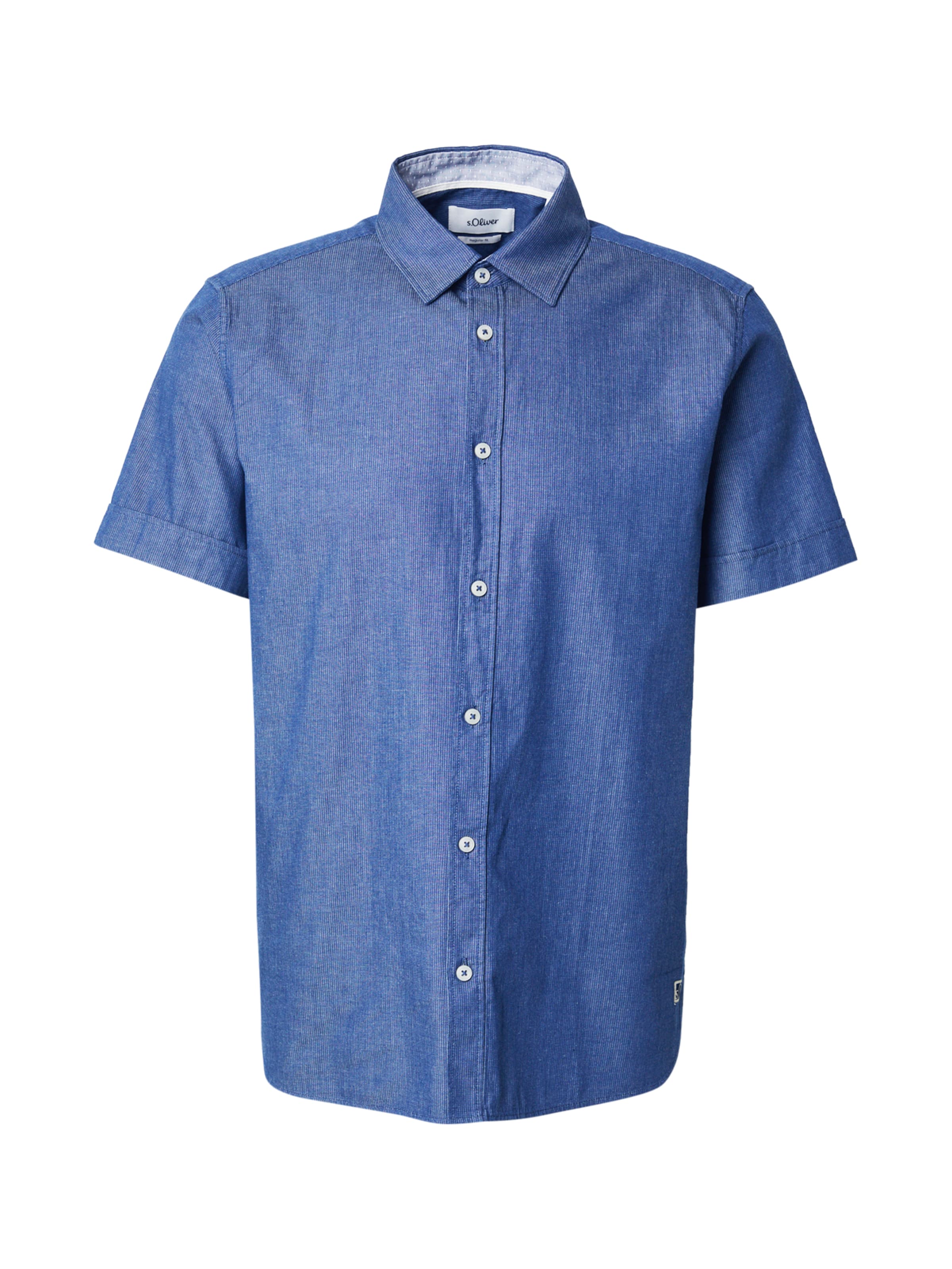 s.Oliver Regular fit Πουκάμισο σε μπλε: μπροστά