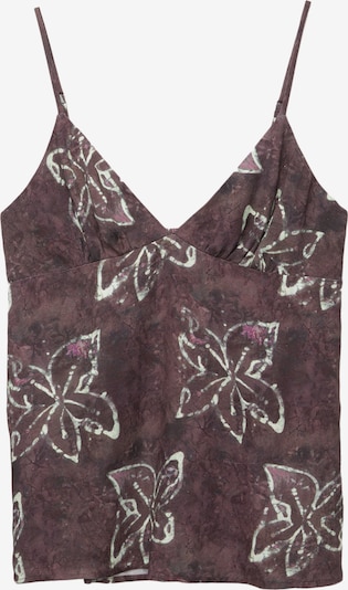 Pull&Bear Top in aubergine / pink / weiß, Produktansicht