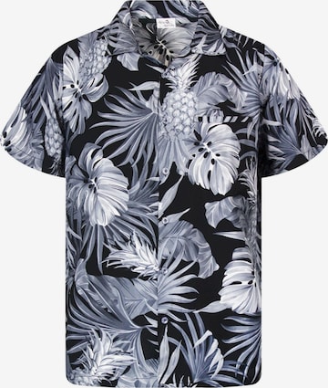 Camicia 'Pineapple Leaves' di King Kameha in grigio: frontale
