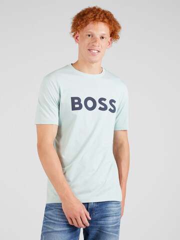 BOSS Orange T-shirt 'Thinking' i grön: framsida