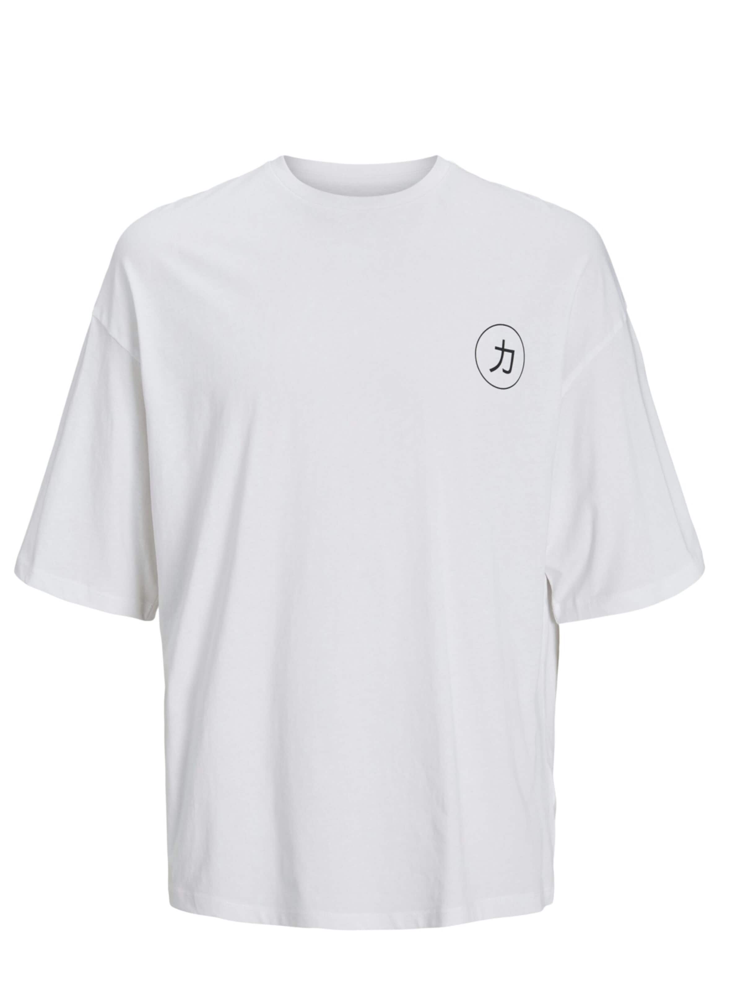 JACK & JONES Shirt 'Jack & Jones - Heren t-shirt' in Wit: voorkant