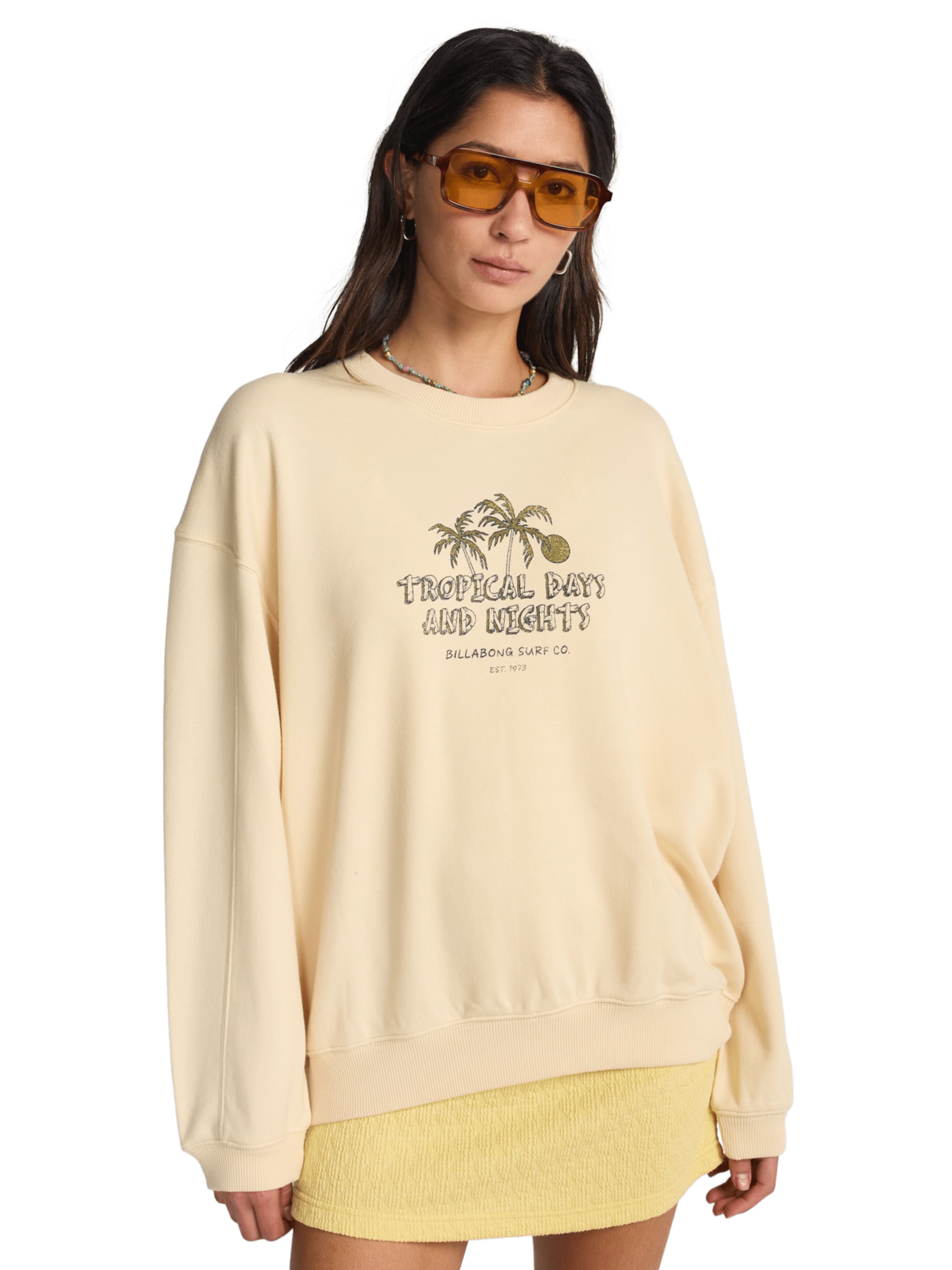 BILLABONG Sweatshirt 'All The Days Kendall' in White: front