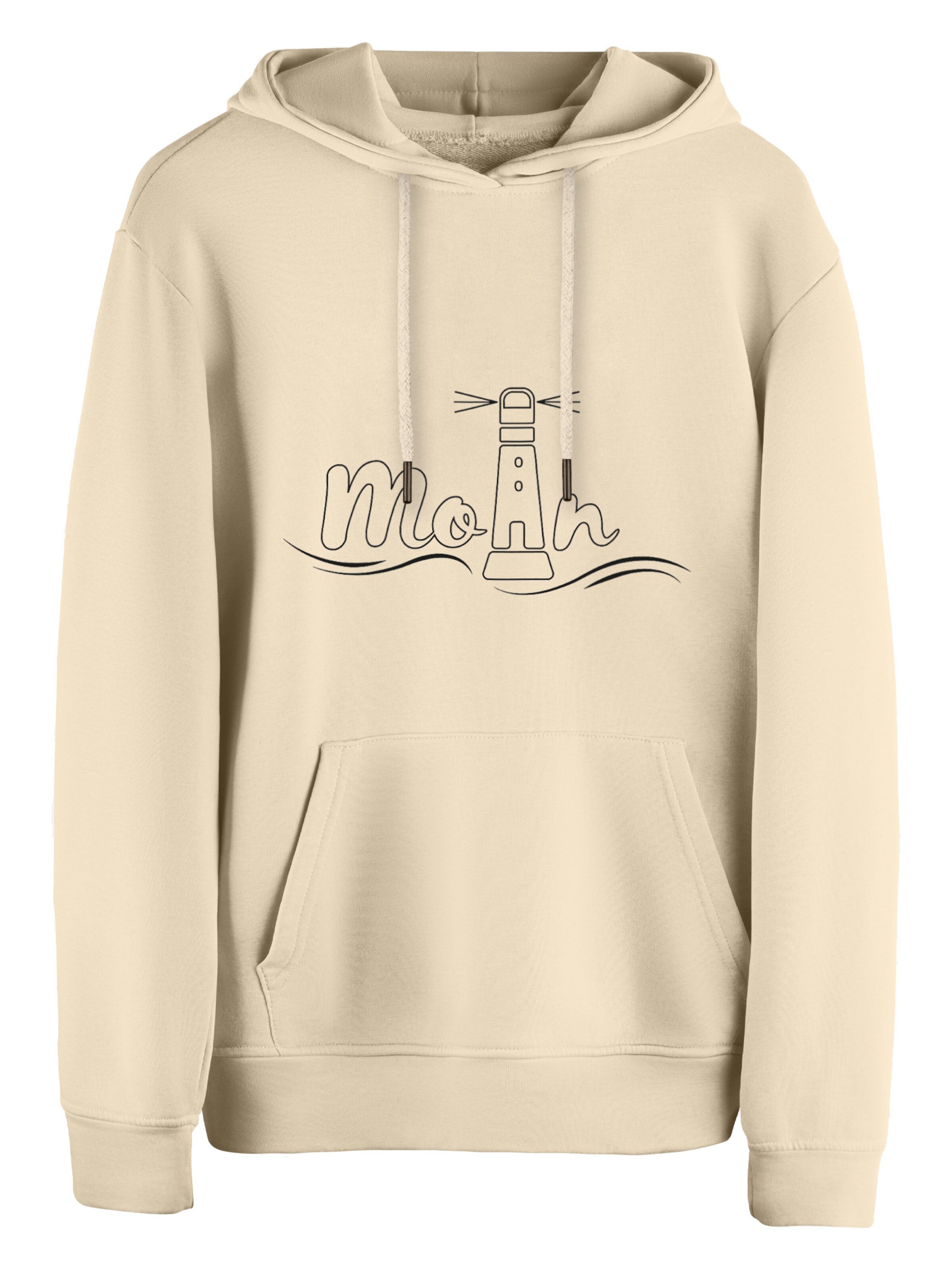 Felpa 'Leuchtturm - Moin' di Cotton Prime in beige: frontale