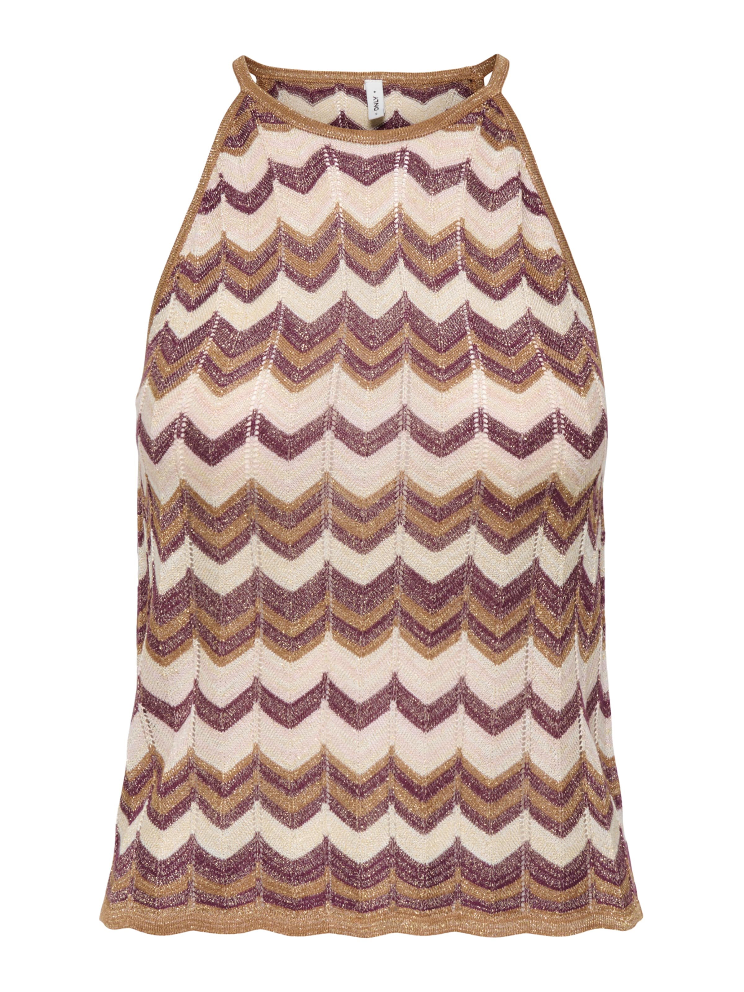 ONLY - Top de malha 'ONLASTER' em castanho: frente