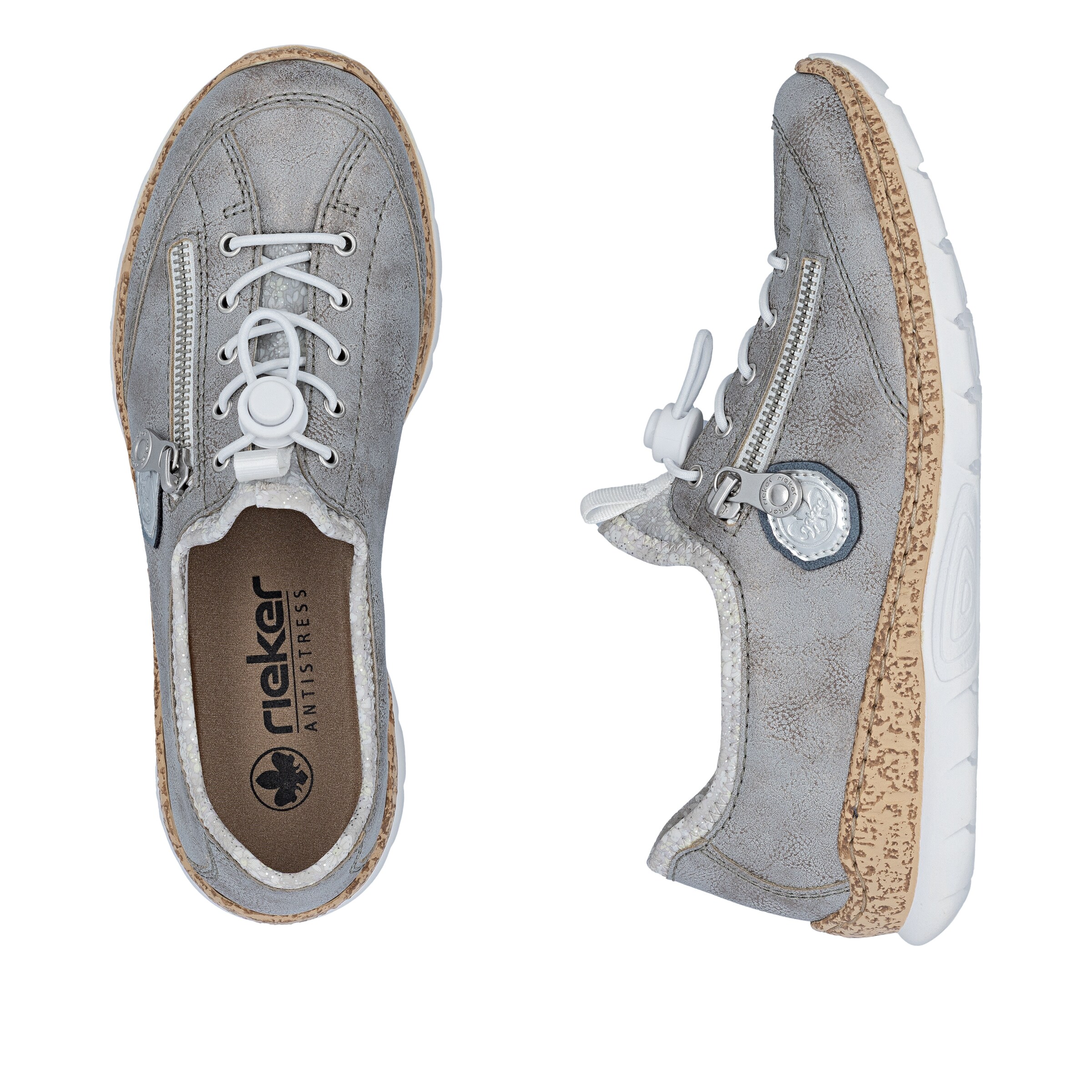 Chaussure de sport à lacets Rieker en gris