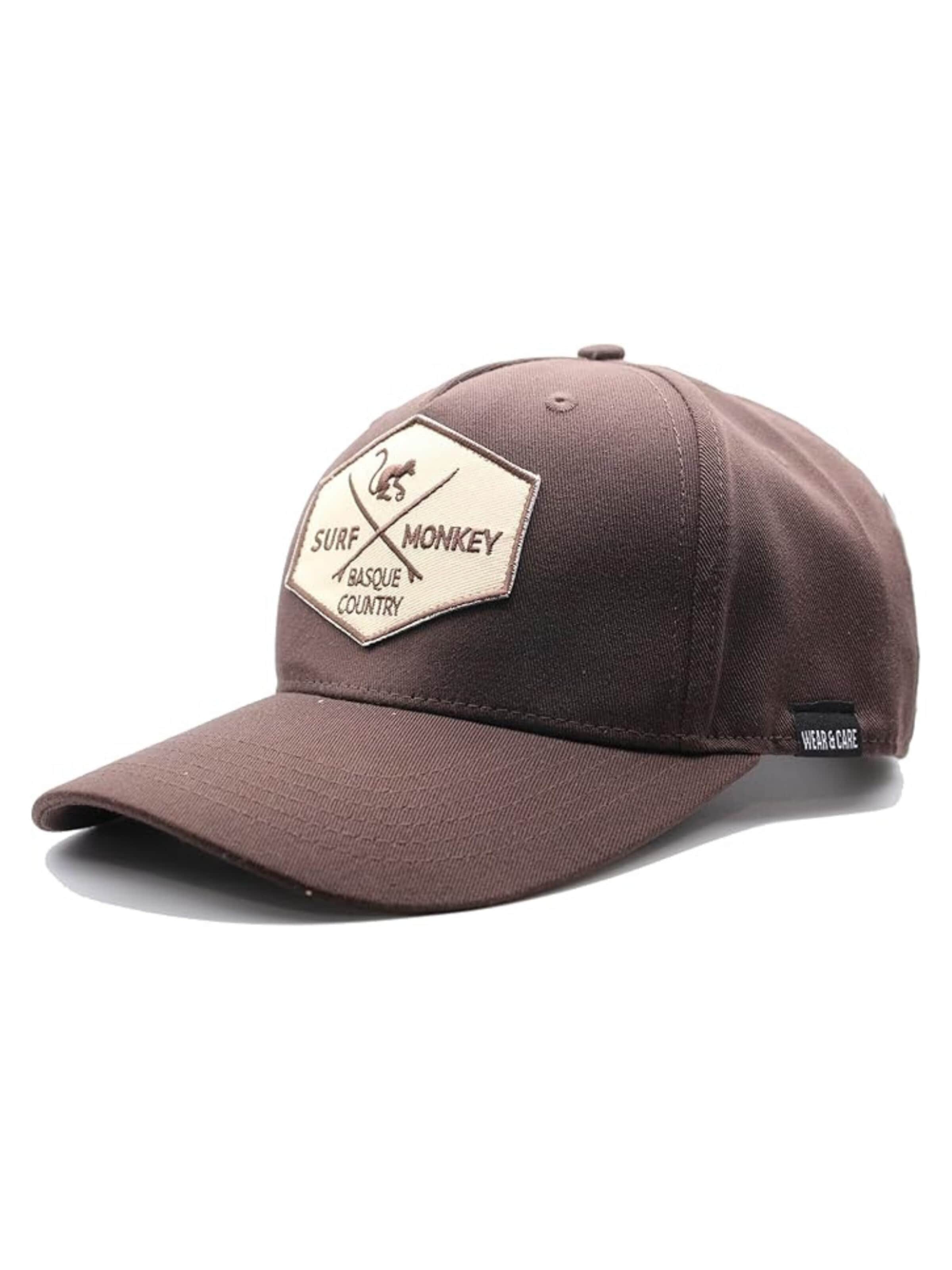 Cappello da baseball sportivo di Surf Monkey in marrone: frontale