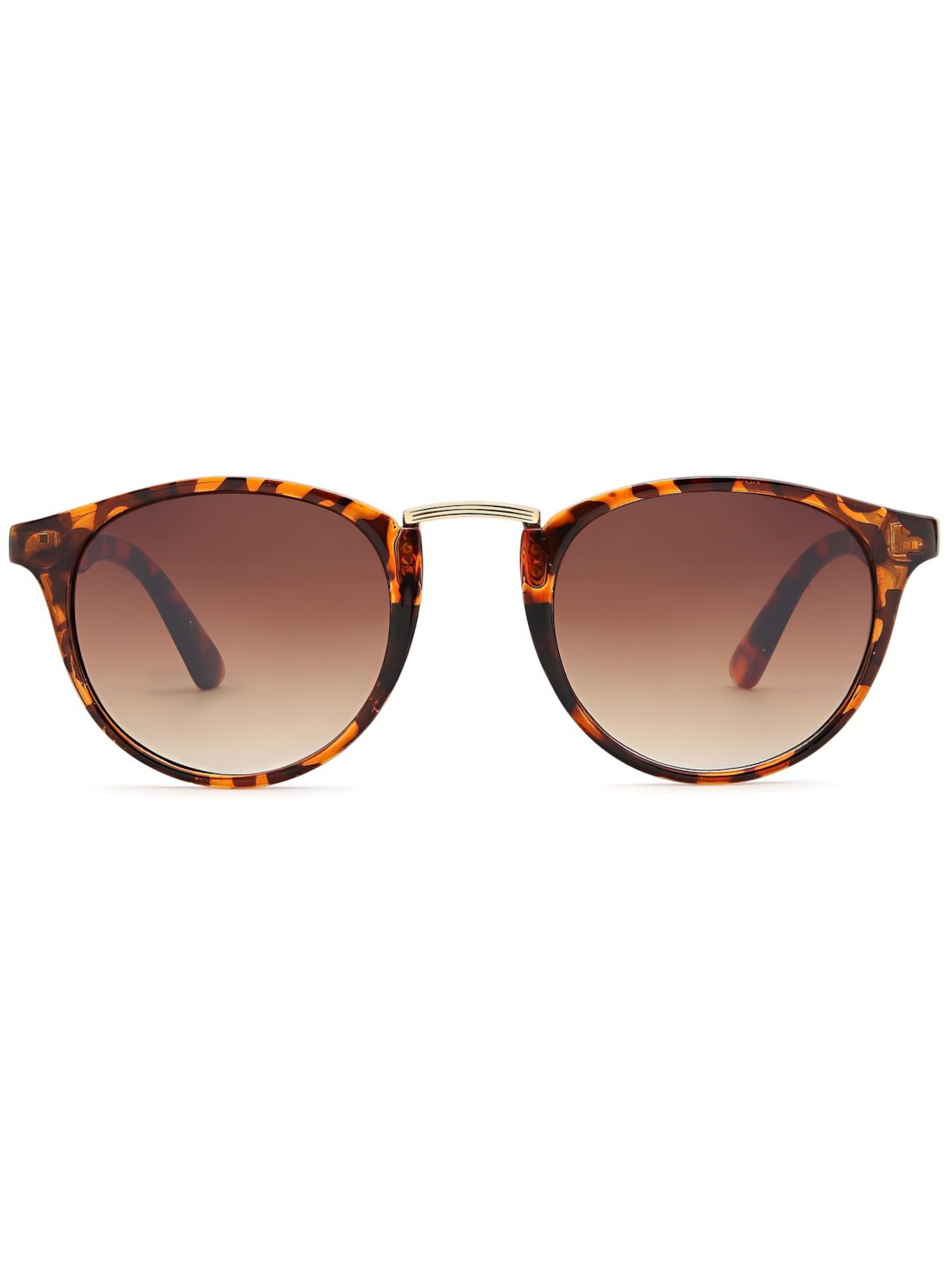 styleBREAKER Sonnenbrille 'Sonnenbrille mit runden Gläsern und Metall Nasensteg'‌‌‌‌‌‌‌‌‌ in Braun