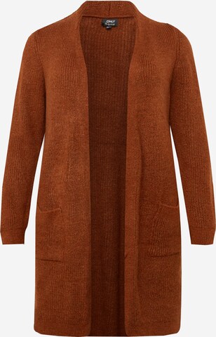 Cardigan 'JADE' ONLY Curve en marron : devant