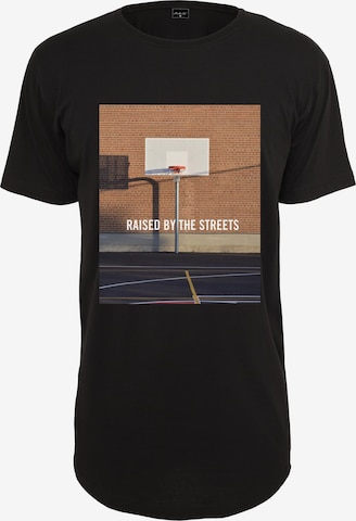MT Men T-Shirt 'Raised By The Streets' in Schwarz: predná strana