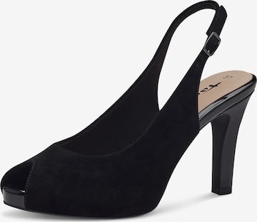 TAMARIS Γόβες slingback σε μαύρο: μπροστά