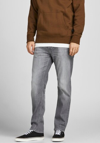 JACK & JONES Slimfit Jeans 'Tim' in Grau: predná strana