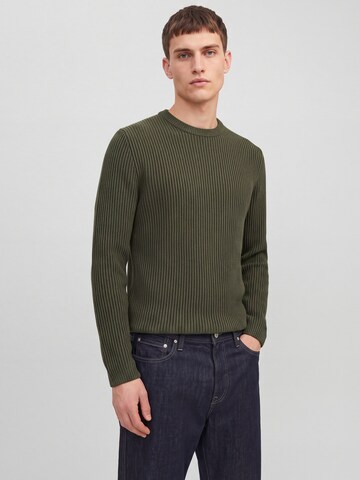 JACK & JONES Sweater 'JJEDOVER' in Green: front