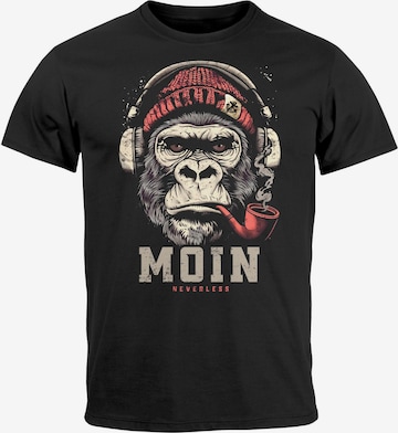 Neverless Shirt 'Moin' in Grau: Vorderseite