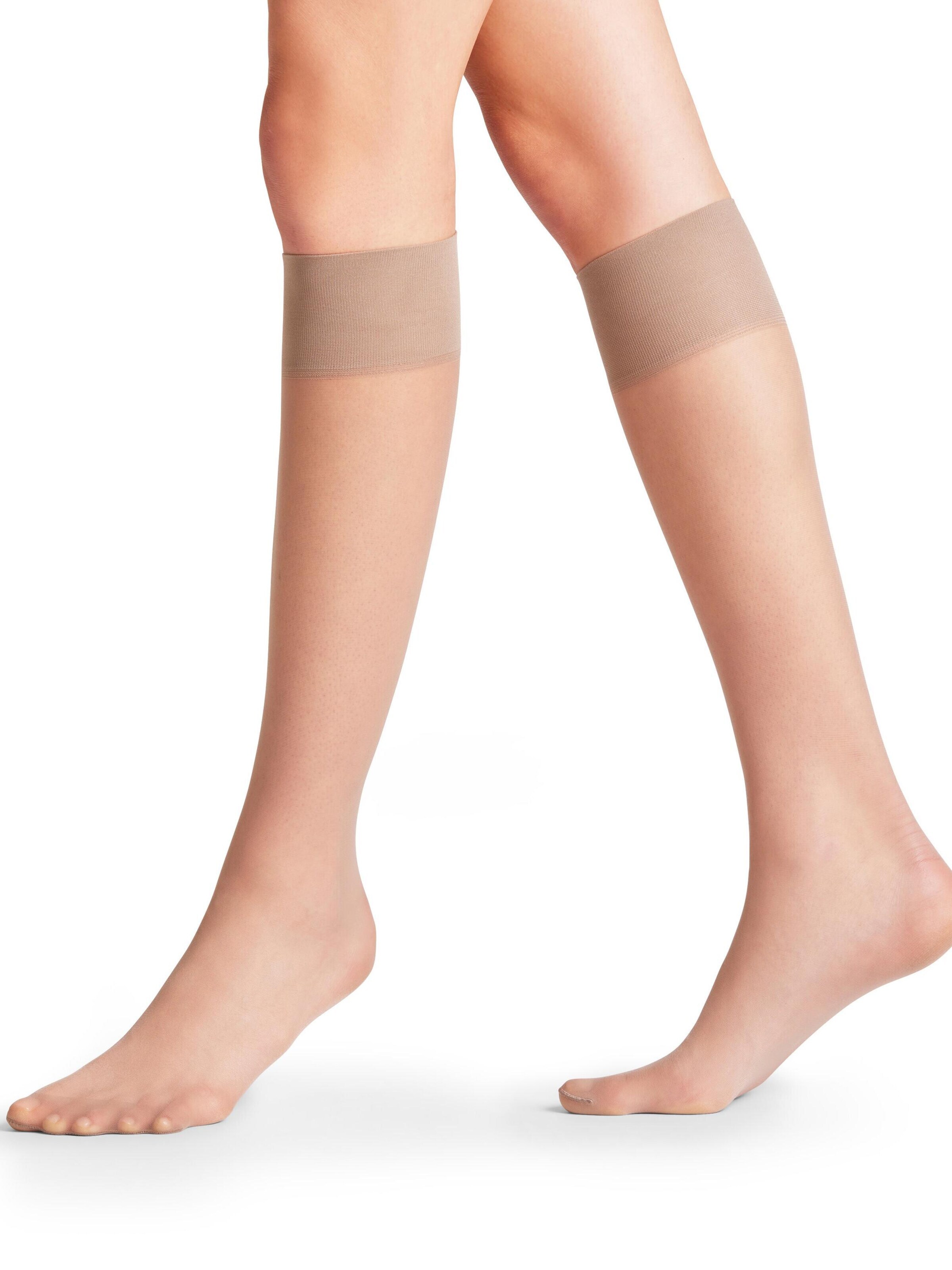 FALKE Knee High Socks 'Pure Matt' in Grey: front