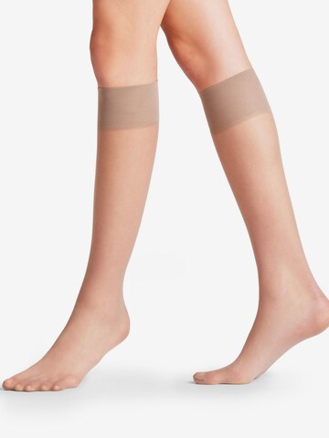 FALKE Knee High Socks 'Pure Matt' in Grey: front