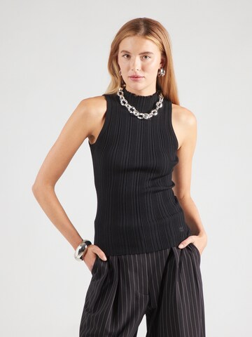 HUGO Knitted Top 'Sarepilk' in Black: front
