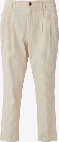 s.Oliver Regular Pleat-Front Pants in Beige: front